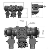DLE Engine DLE130 Rear Exhaust 130CC Engine for RC Airplane
