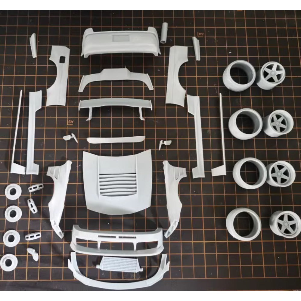 24 Rc Body Shell 1/24 Rc Drift Car NISSAN SILVIA S14 Shell BADASS Resin Wide Body Kit ...