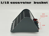 WST 1/12 RC Hydraulic Excavator, Metal Flat Tooth Bucket Narrow Bucket Wide Bucket