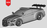 1/24 MUSTANG Hoonigan Rc Drift Car Shell 3D Printing Op Part with Water Sticker for Tamiya