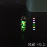 Sterling Silver Tritium Tube Keychain Self-luminous for 25 Years