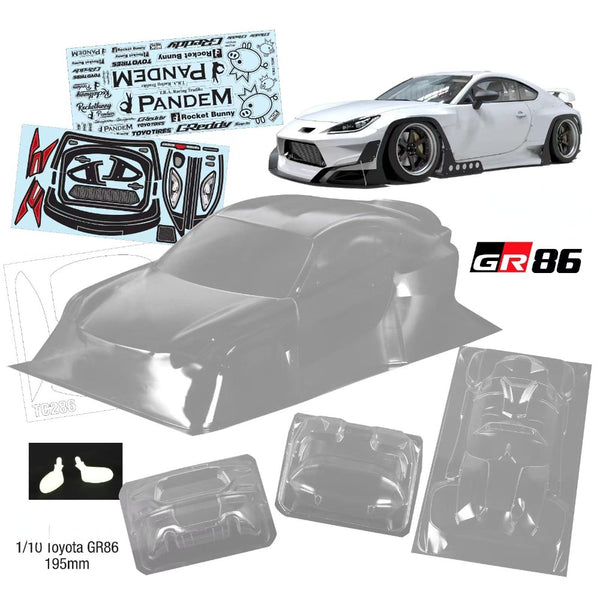1/10 Toyota GR86 Pandem Rc Drift Car Transparent PC Case 195mm