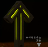 3D Printed Metal Titanium Alloy Arrow Tritium Lamp Self-luminous for 25 Years