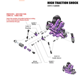 ZERORC RW00S/SR 1/24 RWD RC DRIFT CAR High Traction Shock Kit