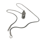 925 Silver Pendant with Mini Tritium Tube for Vintage Necklace