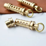 Brass Retro Tritium Trachea Pendant Self-luminous for 25 Years