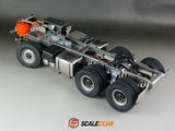 SCALECLUB 1/14 SCANIA R620 730 6x6 Stainless Steel Metal Chassis Assembly