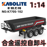 Kabolite K770S-102 1/14 Tamiya 3 Axle Metal Rc Tractor Electric Lifting Dump