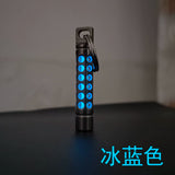 Titanium Alloy Hexagonal Tritium Tube Keychain Self-luminous for 25 Years
