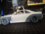 1/24 R33 GTR AERO HELLA Rc Drift Car Shell 3d Print Op  for Tamiya