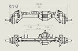 SDM SCX10 3rd Generation TRX4 VP 1/10 Pipe Frame Rc Car Constant Speed Steering Differential Speed Lock Rc Climbing Car Axle DA05