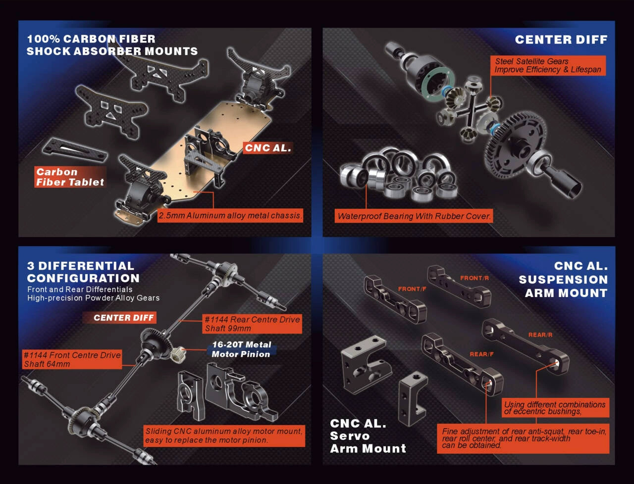 HNR H9804 1/10 FOXHOUND RC Rally Car Frame KIT – VAJJEXRC
