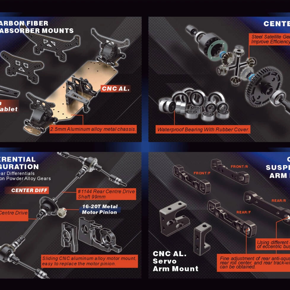 HNR H9804 1/10 FOXHOUND RC Rally Car Frame KIT – VAJJEXRC