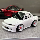 MUSHU TG TT 1/24 Rc Drift Car 3D PRINT GTR32 200SX WHITE Shell Wheelbase 70-73MM