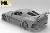 1/28 RX7 3d printed car shell finished kit 90mm wheelbase 70mm wide
