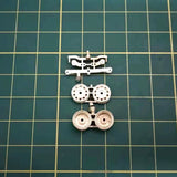 No Power Steering Axle  Metal Wheels for 1/87 Static Model Retrofit RC