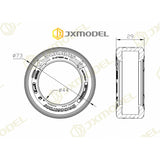 JXmodel 1/14 Tamiya Rc Tractor European 73mm Wide Narrow Rubber Tires 1 Pair