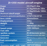 ZT-T350 RC Model Aircraft  Two-cylinder Air-cooled Two-stroke Engine 350cc