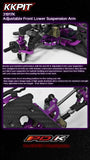 KKPIT PDK 1/10 RWD RC DRIFT CAR Aluminum Alloy Adjustable Front and Lower Swing Arm 31917K
