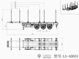 LESU 1/14 LS-A0053 Timber Transport Semi Trailer Three Axles