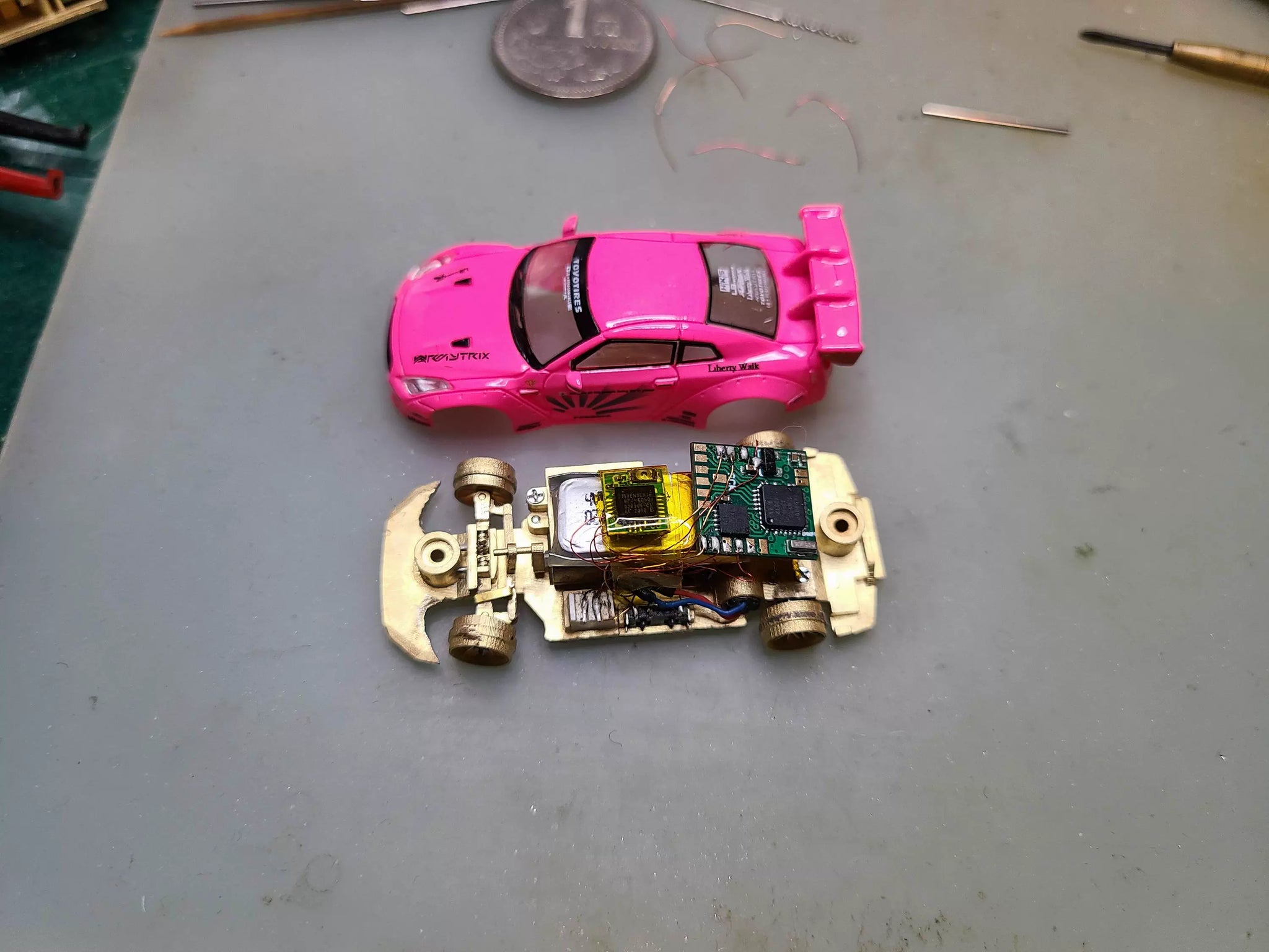 1/87 Nissan GTR Brass Car Frame Statically Modified RC KIT – VAJJEXRC