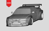 1/24 R33 GTR AERO HELLA Rc Drift Car Shell 3d Print Op  for Tamiya