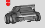 1/24 RWB 964 ZAKU Rc Drift Car shell Modification Kit with Water Sticker for Tamiya