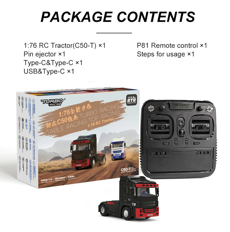 1/76 Turbo Racing C50-T Remote Control Container Truck RTR – VAJJEXRC