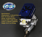 OS Engine GT15HZ II 15cc 2-Stroke Gas Version Engine with PowerBoost Pipe Muffler for 700 91 Class RC Helicopter Petrol Engine