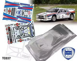 TC124 Lancia Delta S4 Rally Car Clear Unpainted Polycarbonate shell for 1/10 RC Drift Chassis Tamiya TT02