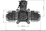 DLE DLE222 Four Cylinder Two-stroke 222CC Gas Engine for RC Fixed-wing Aircraft