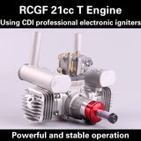 RCGF 21CCT V2 21cc Dual Cylinder Petrol/Engine with Exhaust Pipe for For RC Fixed  Airplane