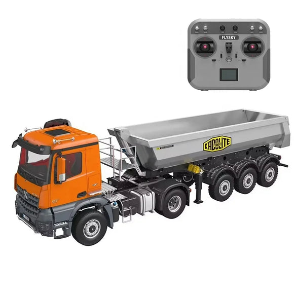 Kabolite K5801 1/14 4X4 RC Tractor Truck WITH 3 Axles Electric Lifting Dump Trialer RTR