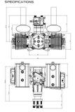 Ephil X-76cc-T  Two-Cylinder Two-Stroke Engine for Rc Fixed Wing