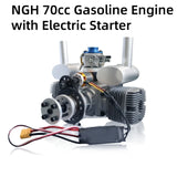 NGH 70CC 2 Stroke 2 Cylinder Gas / Petrol Engine GTT70 with Automatic Electric Self Starter for RC Airplane