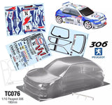 TC124 Lancia Delta S4 Rally Car Clear Unpainted Polycarbonate shell for 1/10 RC Drift Chassis Tamiya TT02