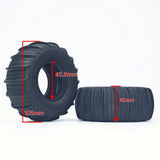 2 PCS 1/10 RC Electric Buggy Baja Front Ribbed Tires and Sand Paddle Tire JDMODEL JDM-258CD for Electric Off-Road RC Car