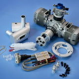NGH 70CC 2 Stroke 2 Cylinder Gas / Petrol Engine GTT70 with Automatic Electric Self Starter for RC Airplane