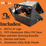 Skull 3D Printed Aluminum Alloy Pipe Frame Battery Compartment for 1/10 SCX10 VS4-10 Rc Rock Crawler Op
