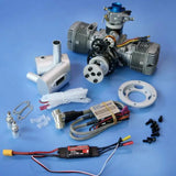 NGH 70CC 2 Stroke 2 Cylinder Gas / Petrol Engine GTT70 with Automatic Electric Self Starter for RC Airplane