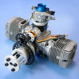 NGH 70CC 2 Stroke 2 Cylinder Gas / Petrol Engine GTT70 with Automatic Electric Self Starter for RC Airplane