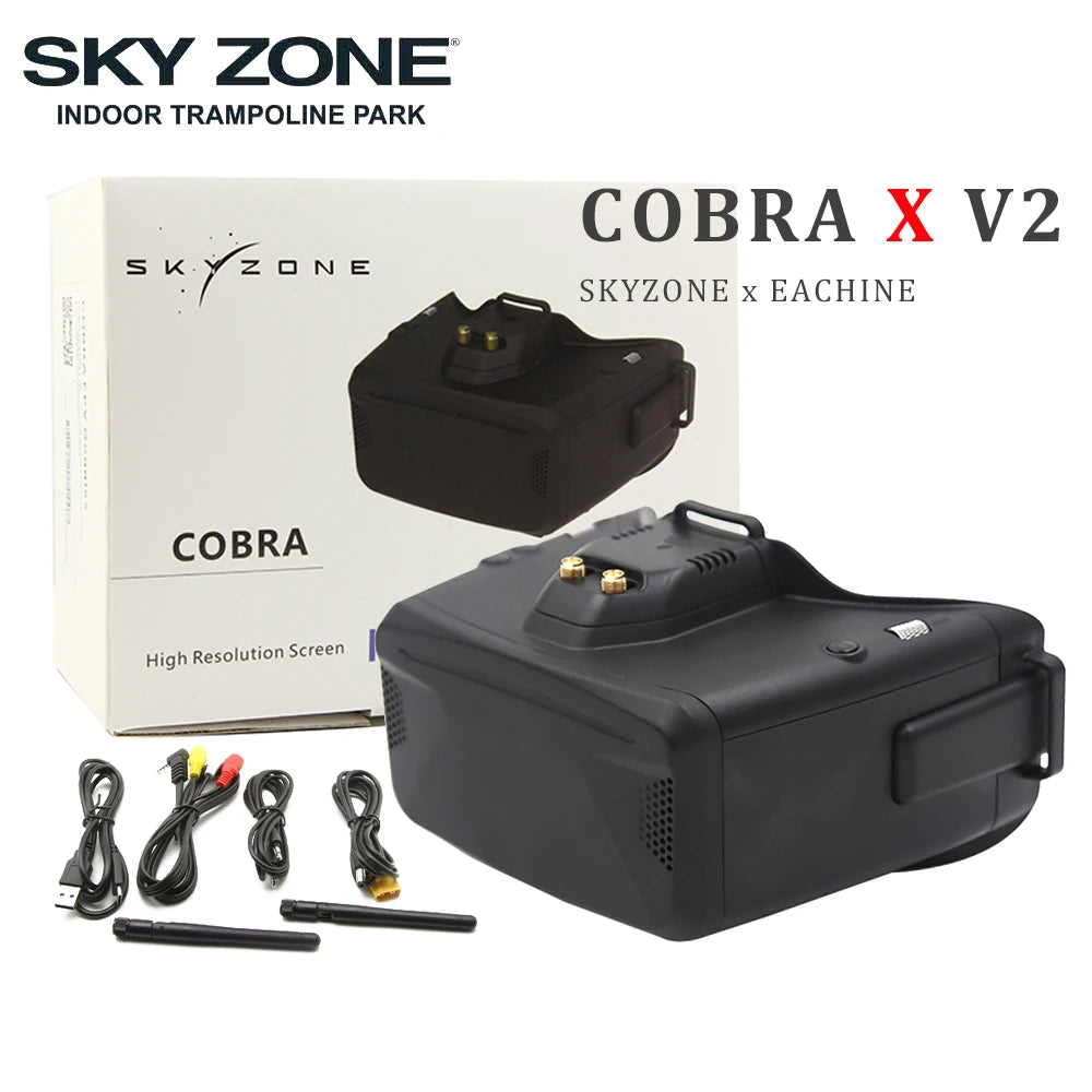 skyzone v2 goggles SKYZONE Cobra x V2 Diversity 5.8ghz 48ch Steadyview Receiver FPV Goggles with DVR