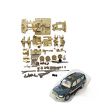 1/87 HO SCALE  LC100 4X4 Static Model Car Modified RC Brass Chassis  KIT