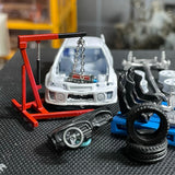 1:64 EVO Static Car Model Car Repair Scene Garage Set