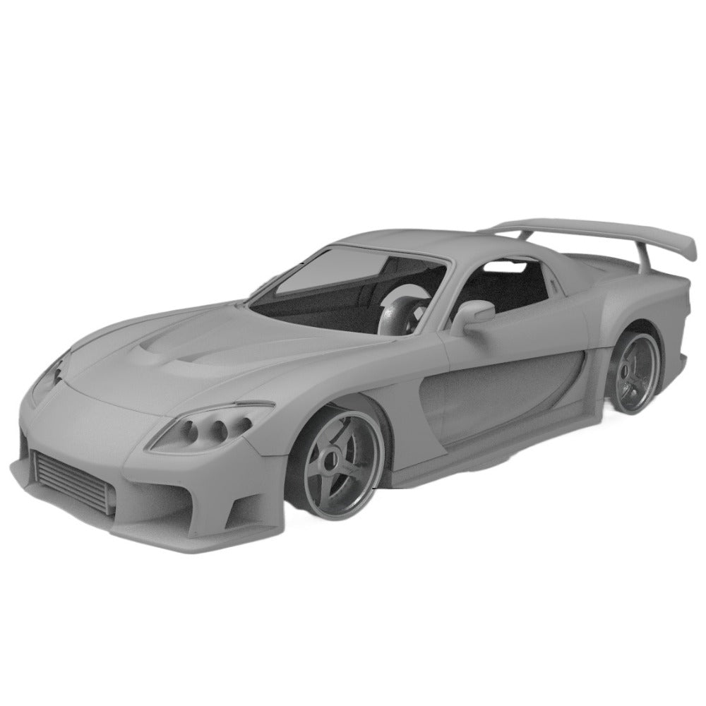 1/28 RX7 3d printed car shell, finished kit 90mm wheelbase 70mm wide ...