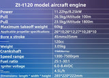 ZT-T120 120cc Twin-Cylinder Gas Engine with Electric Start for RC Aircraft