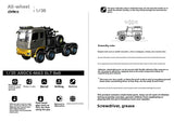 RC 1/35 Arocs 8x8 Slt Statically Modified RC Tractor KIT RTR