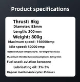 Swiwin SW80B 8KG Brushless Turbine Engine Turbo Jet for RC  Airplane