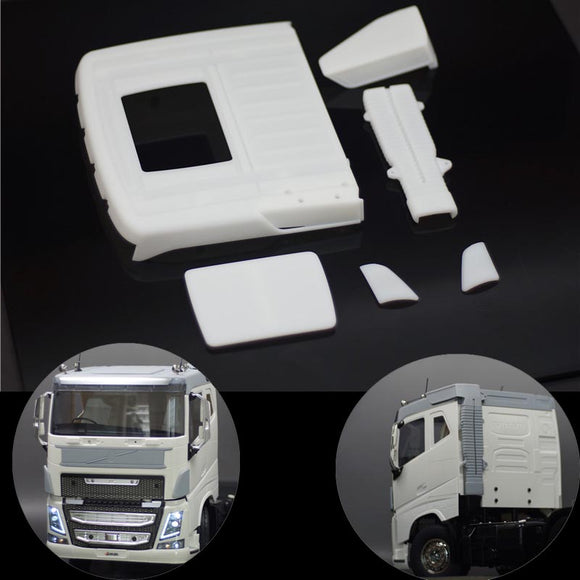Volvo Shell Kit Low Roof Cab Shell Kit for 1/14 Tamiya Remote Control Truck Tractor ...