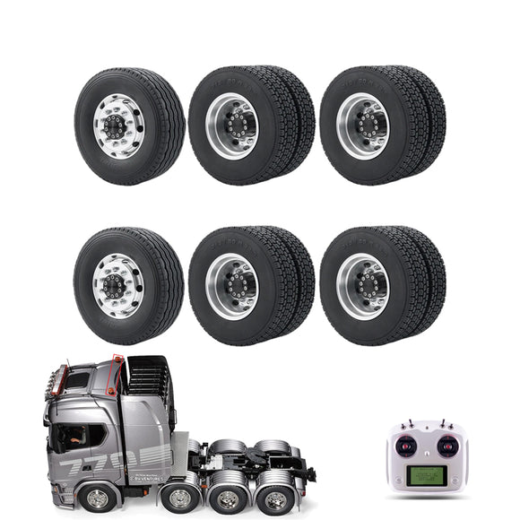 AXspeed Set of 2 Metal Rear Wheel Hubs Rims Protect Rims for 1/14 RC Tamiya Tractor Climbing Trailer AXspeed Set of 2 Metal Rear Wheel Hubs Rims Protect Rims for 1/14 RC Tamiya Tractor Climbing Trailer